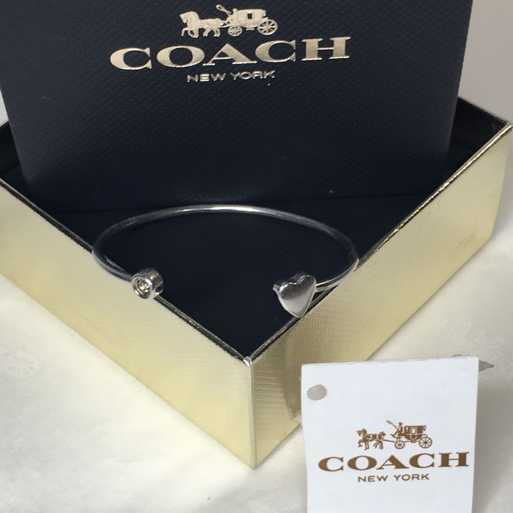 COACH • Silver Cuff “Bracelet” Heart on Fire